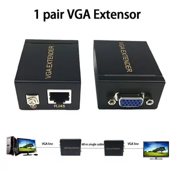 

60M Extensor VGA Extensor VGA VGA transfer network signal amplifier network cable transmitter VGA TO RJ45