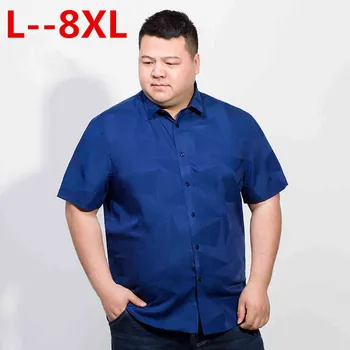 

10XL 8XL Men 6XL 4X Casual Shirt Summer European Style New High Quality Fashion Floral Printed Short Sleeve Business Male Shirts