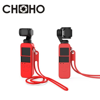 

For DJI Osmo Pocket Accessories Camera Case Soft Rubber Silicone silica ge lens cap Protector Housing + Wrist Neck Strap