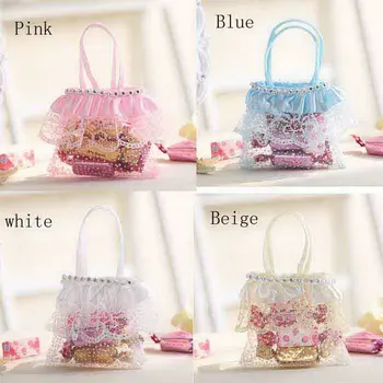 

Creative lace ribbon favor bags Baby full moon handbags DIY candy bags gift bags Baby Shower Party birthday supplies