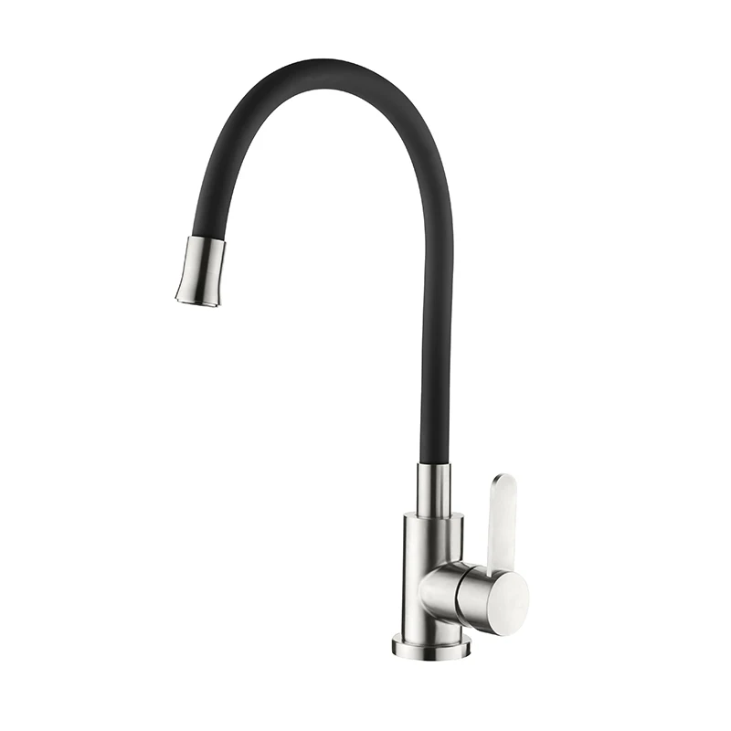 black kitchen tap LEDEME Newly Design Kitchen Faucet 360 Swivel Stainless Steel Single Handle Mixer Sink Tap Pull Out Down Chrome Finish L74004 double sink kitchen Kitchen Fixtures