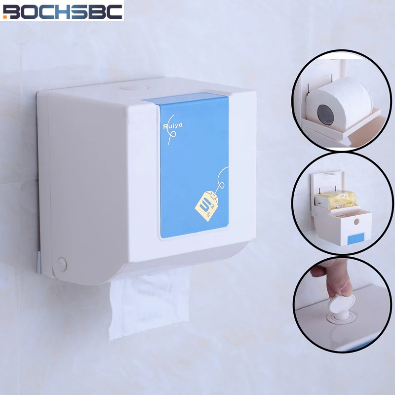 Bochsbc مربع ورق التواليت حامل منشفة ورقية مربع جوفاء الصلبة التجارية الصحية السوبر للماء برج الحمام مربع