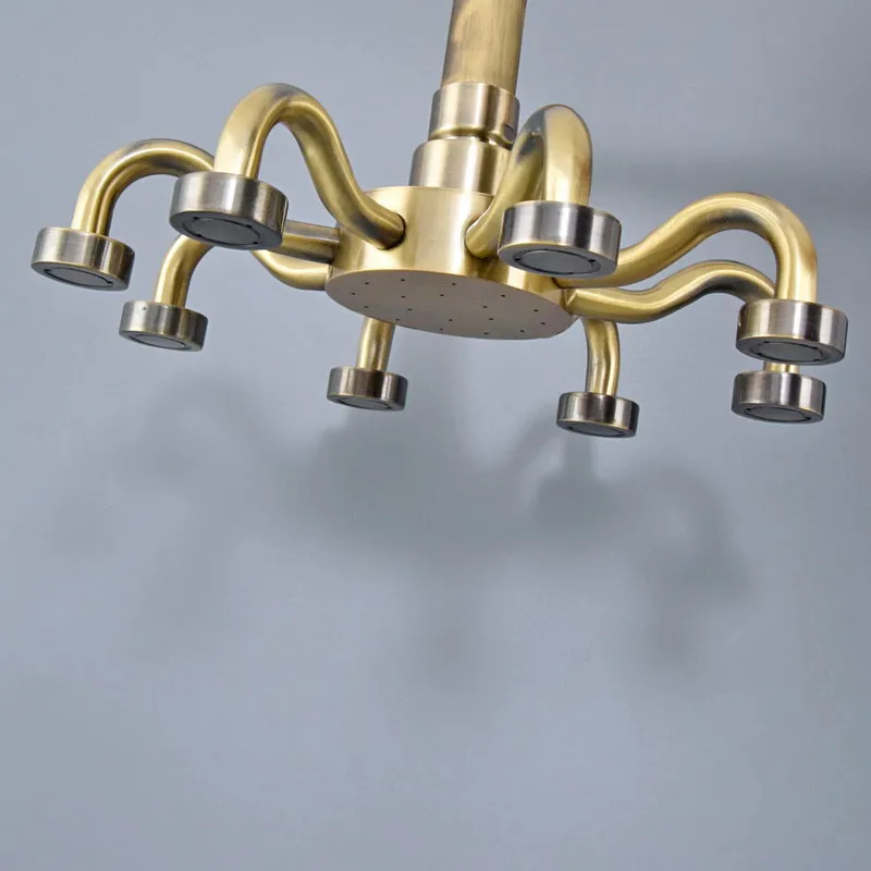 Antique Bronze Shower Head Banheiro Fitting Water Saving Acessório Forma Garra Top Rain Ash250 8