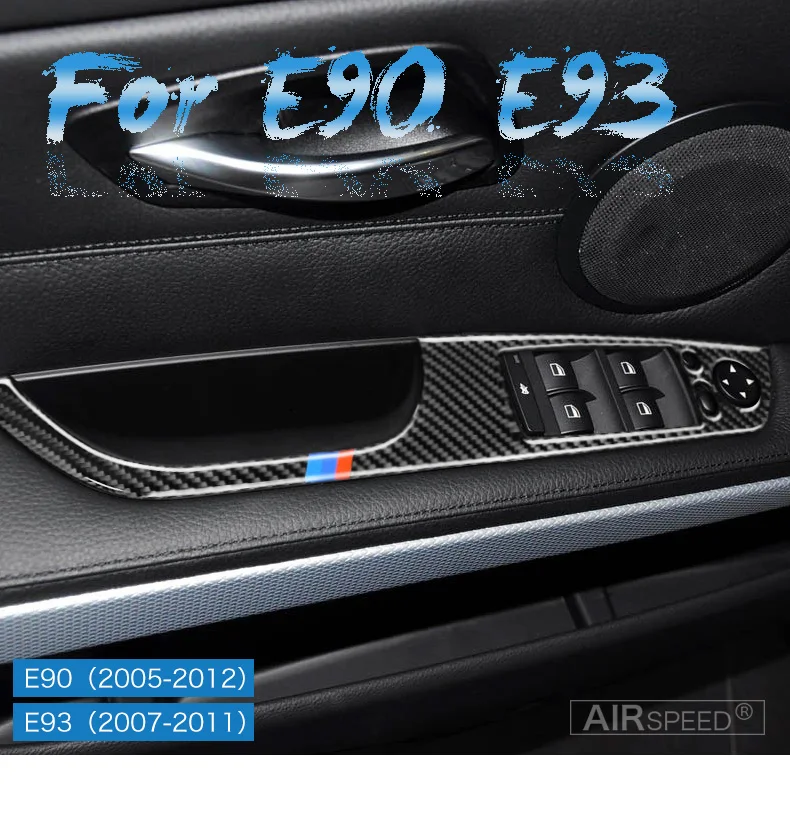 BMW 3 Series E90 E93 Accessories LHD Car Interior Carbon Fiber Door Window Switch Panel Cover Trim Car Styling (1)