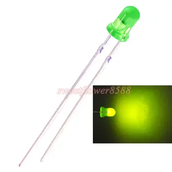 

200PCS 3mm Yellow Green DIFFUSED LED LEDs Bulb Lamp Free Shipping