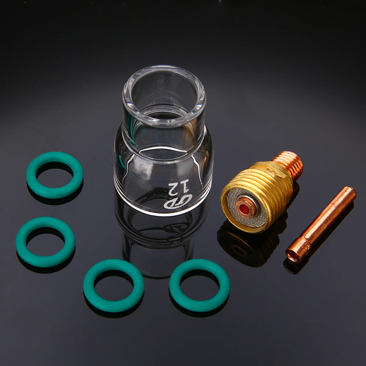 7pcs Practical Pyrex Welding Cup Welding Torch Stubby Gas Lens #12 Glass Pyrex Cup TIG Welding Kit For WP-9/WP-20/WP-25 Mayitr
