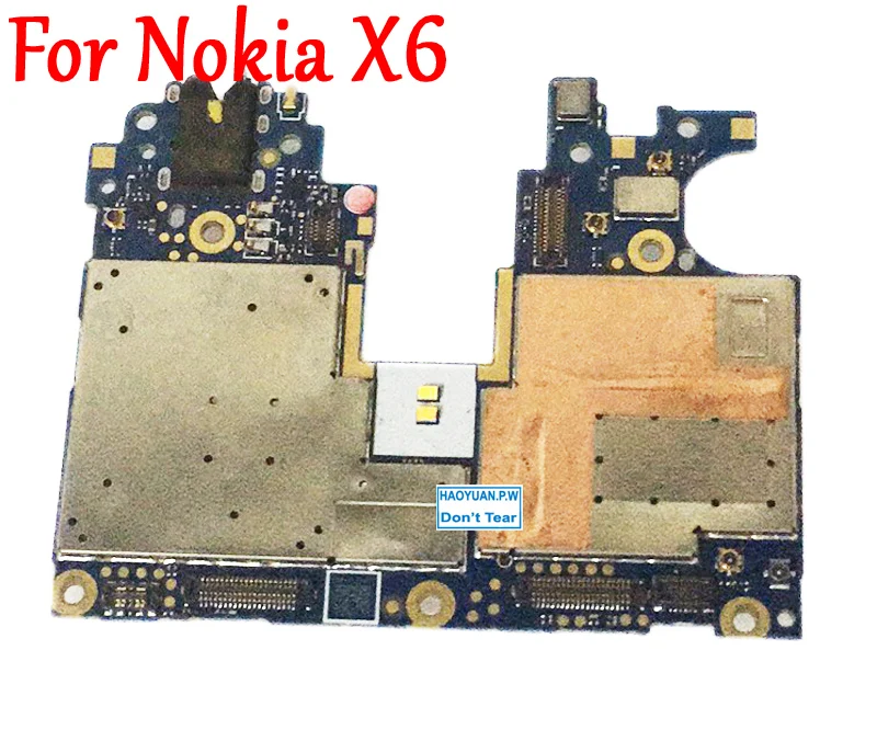 Протестировано) Полная работа оригинальная разблокированная материнская плата для Nokia X6 32 Гб 64 Гб материнская плата с глобальной прошивкой