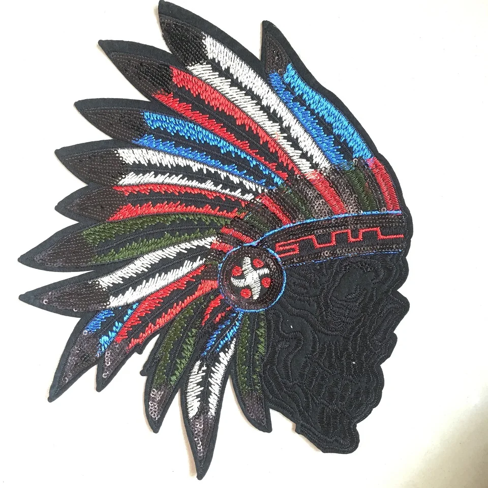 

American Indian Patches for Clothes Sweater Iron on Sequined Patch DIY Garment Accessories Fashion Sequins Appliques