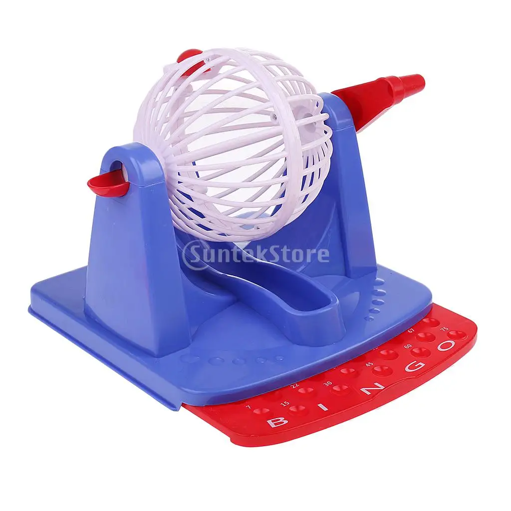 Deluxe Bingo Game Cage Set Lottery Toy Machine Family Interactive Board Game