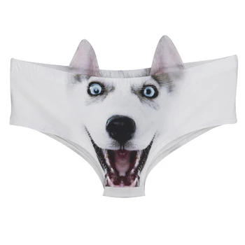

Funny Husky 3D Cute Print Ears Women Underwear Interesting Panties For Lady Hot Sexy Female Lingerie Thongs Briefs