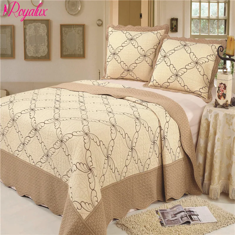 Бренд &quotRoyalux&quot 230*250 Покрывало Хлопок Стеганное На Кровать Двуспальную с