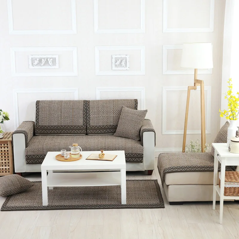 Brown Striped Sofa Cover Modern Home couch covers for