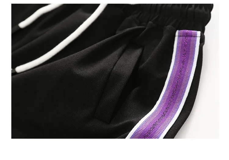 DFXD/комплект одежды из двух предметов для больших девочек Новая детская одежда пуловер с надписью топ+ свободные широкие штаны повседневные спортивные костюмы Детский спортивный костюм