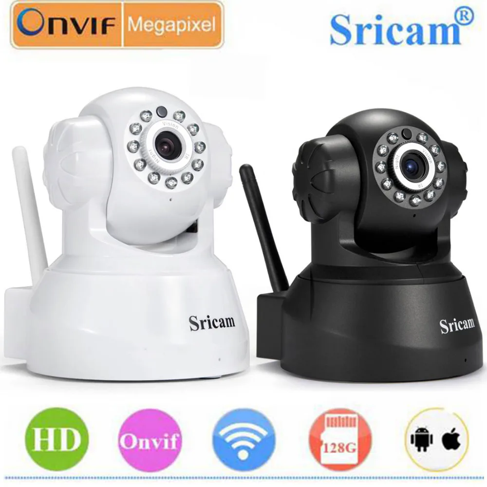 

Sricam SP012 Wireless 720P HD IP Camera Wi-fi Pan/Tilt Surveillance Cam P2P Baby Monitor Support Micro 128G SD Card Remote View