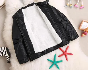 Image 5 - Детская кожаная куртка, модная куртка для мальчиков, детская куртка 6CT105