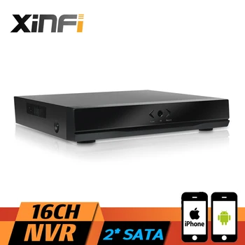 

XINFI 16CH NVR Full HD 16 Channel Security Standalone CCTV NVR 1080P ONVIF 2.0 For IP Camera System 1080P Recorder with 2* SATA