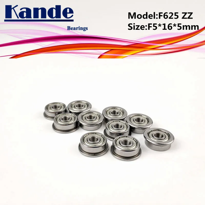 Подшипники Kande F625 10 шт. ABEC 1 F625ZZ ZZ с фланцем миниатюрный глубокий шаровой подшипник
