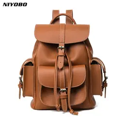 Новое поступление Для женщин рюкзак с кисточкой моды сумка Для женщин кожаные рюкзаки для девочек-подростков PT998