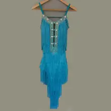 Стиль Костюмы для латинских танцев сексуальные ожерелья для танцев Senior Stones кисточкой латинские танцевальные платья для женщин конкурс латиноамериканских танцев платья S-4XL