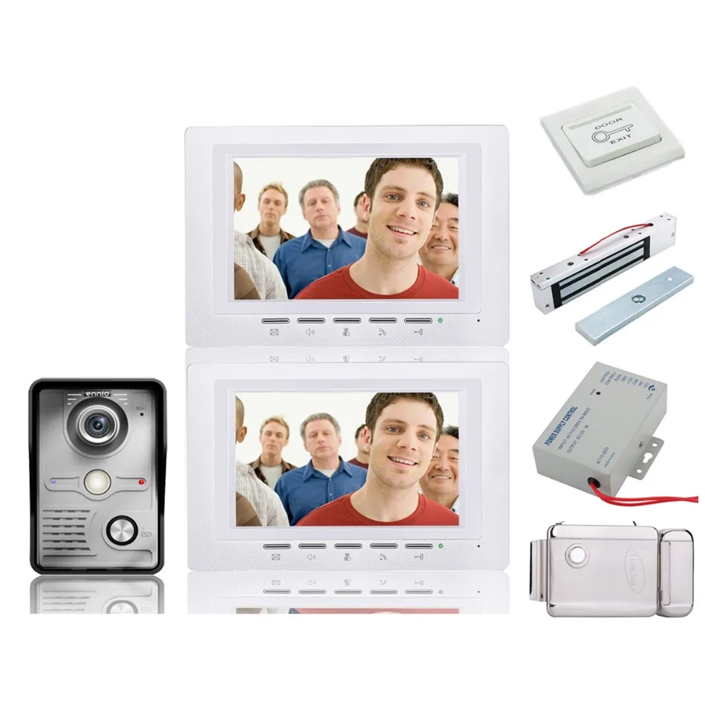 

Home Security Video Intercom 7" TFT LCD Video Door Phone Doorbell Intercom System Outdoor Camera monitor IR Night Vision+locks