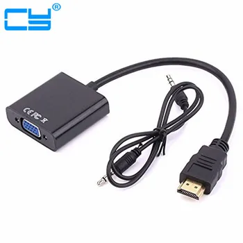 

High Speed Gold Plate HDMI to VGA 1080P With 3.5mm Audio Cable HD Video Cable Converter Adapter For PC