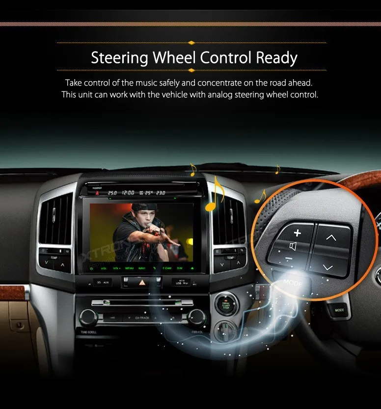 Top 9" HD Digital Capacitive Multi-Touch Screen Car DVD playerfor Toyota Land Cruiser 2008/2009/2010/2011/2012/2013/2014 Dynamic UI 16