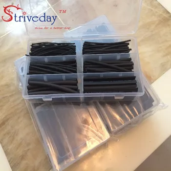 

(150 PCS) 1MM 2MM 3MM 4MM 6MM 8MM Black Assortment Ratio 2:1 Polyolefin Heat Shrink Tube Tubing Sleeving Wrap Wire Cable Kit