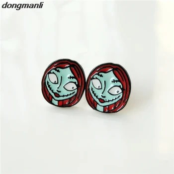 

WS1218 wholesale 20 pair / lot The new arrival Christmas Jack and Sally Earrings For women Ear Studs Female Gift