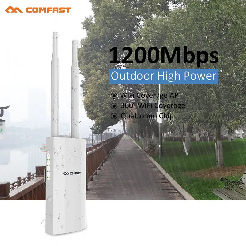 

1200M Gigabit Poe Wireless Outdoor AP 802.11AC Dual Band Extender Wifi Router bridge 10dBi Antenna WiFi Cover Base Station AP