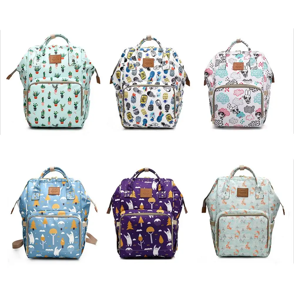 

Multi-function Print Baby Bag Large Capacity Shoulders Bag Travel Bag Backpack For Dad and Mom