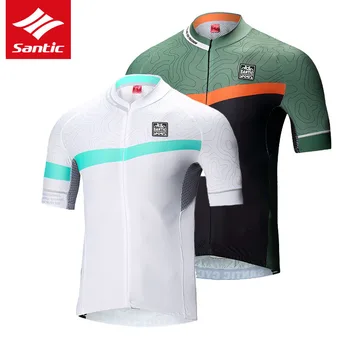 

Santic Cycling Jersey Men Short Sleeve MTB Road Bike Bicycle Jersey Breathable Quick-dry Cycling Clothing Maillot Ciclismo