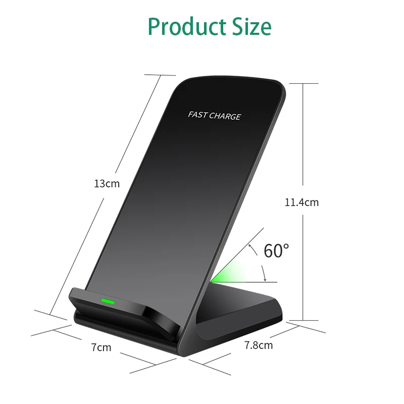 10 Вт Быстрое QI Беспроводное зарядное устройство для Samsung Galaxy Note 9 S9 Адаптивная Быстрая зарядка подставка для iPhone X 8 Plus адаптер питания зарядное устройство