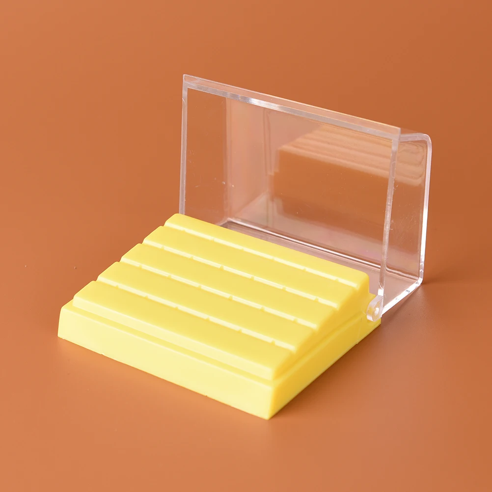 yellow 1 шт. желтый белый 24 Отверстия пластиковый стоматологический держатель Бора дезинфекция Карбид Боры блок сверла Чехол Коробка - Цвет: yellow
