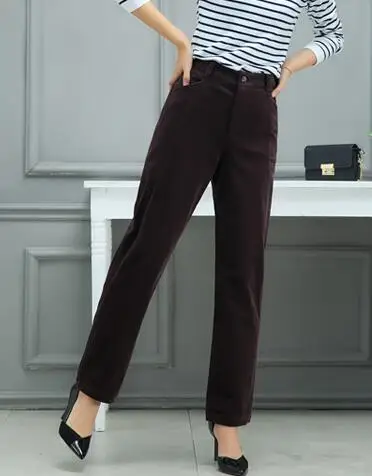 Taille Seb0801 rouge Noir 4 La Défaites Haute Pantalons p1 Plus Femmes De marron Couleur Solide Pantalon Côtelé En Rouge Harem Pour Casual Velours Kaki Noir Capris Brun P6gZqBWFw0