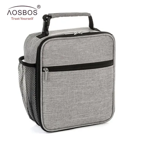 Bolsas de Alimentos Bolsa para Homens Aosbos Portátil Refrigerador Almoço Bolsa Oxford Térmica Isolado 2020 Impressão Comida Piquenique Lancheira