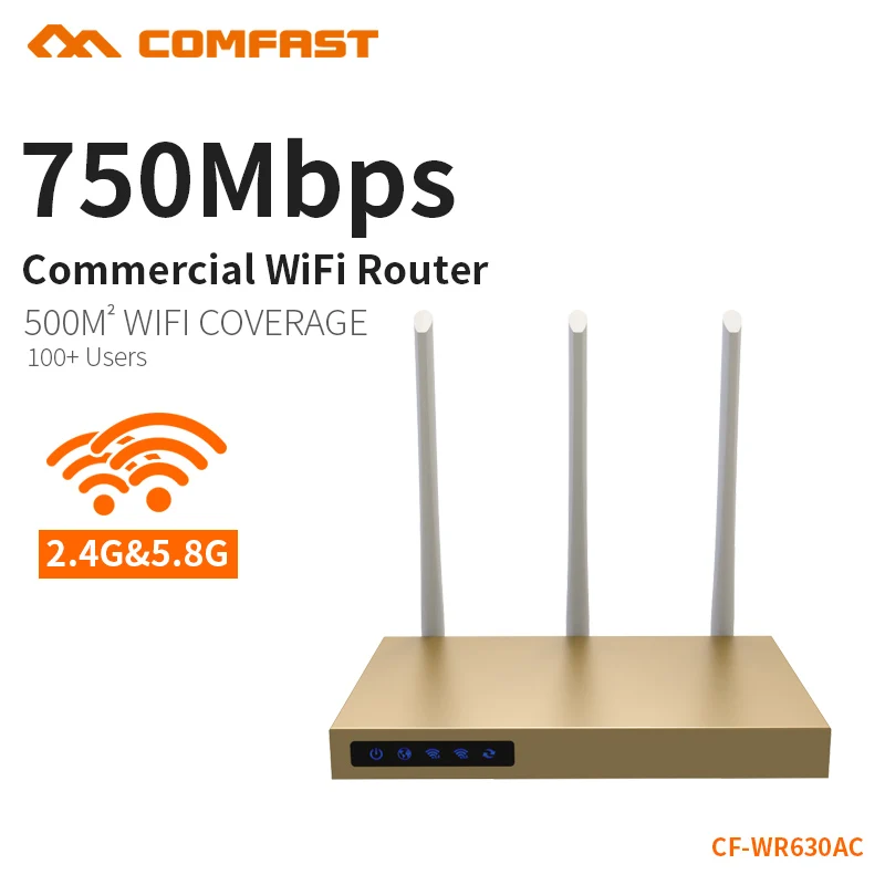 

COMFAST 750mbs AC router 500 square meters coverage high power antenna 2.4G + 5.8G wifi access point wireless router CF-WR630AC