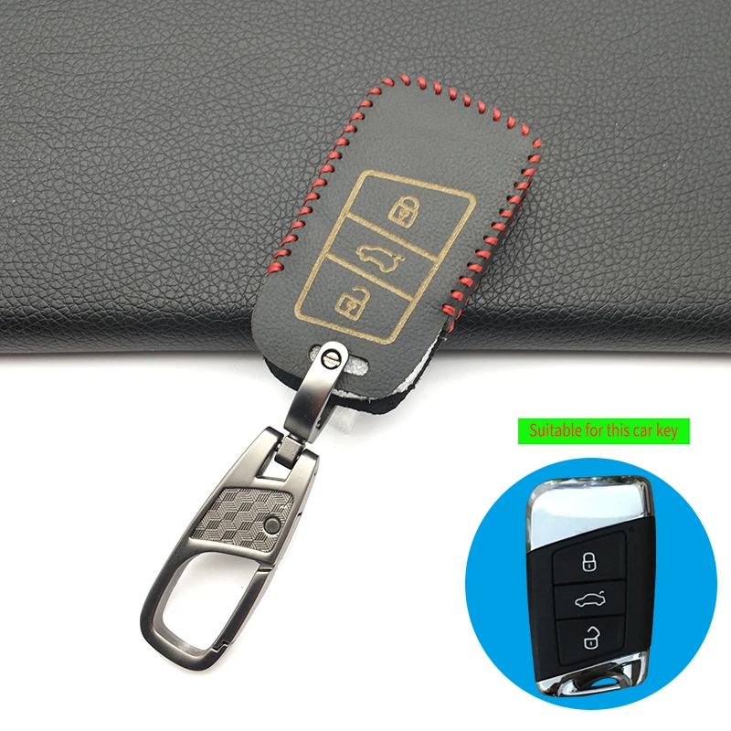 

For Magotan Passat B8 Golf 7 For Skoda kodiaq A7 Octavia A7 Polo 2019 Fashion Genuine leather key fob case cover shell