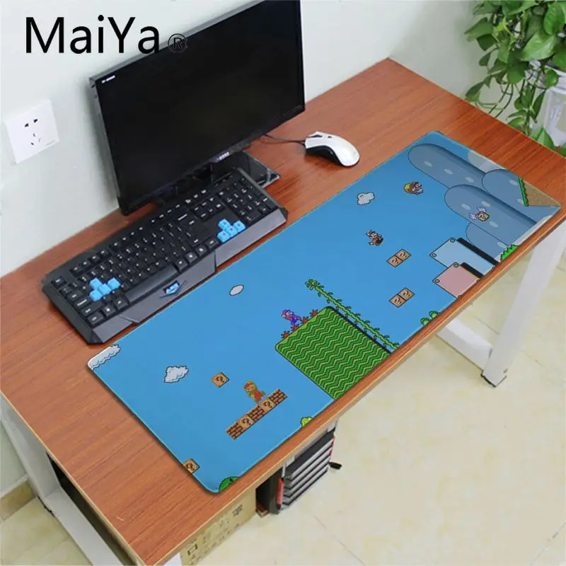 Maiya простой дизайн супер Mary mario игровой плеер Настольный Ноутбук резиновый коврик для мыши резиновый ПК компьютерный игровой коврик для мыши - Цвет: Lock Edge 40X90cm
