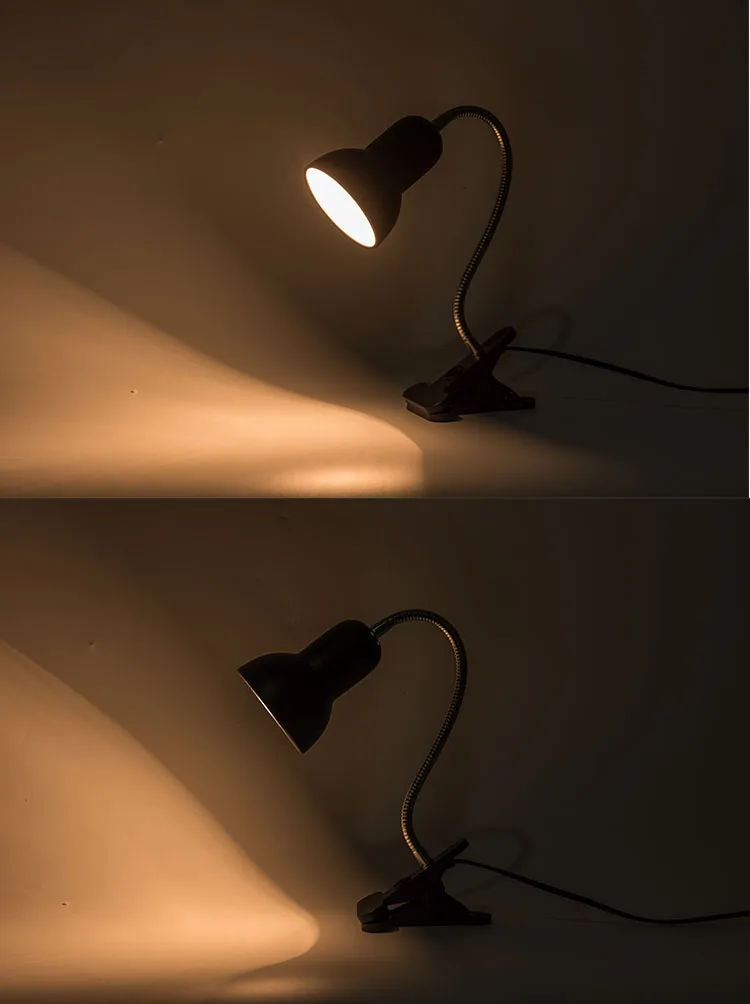  Modern LED Table Lamp for BedroomDesk Lamp Eu plug  Equivalent Bendable Clip Reading Light