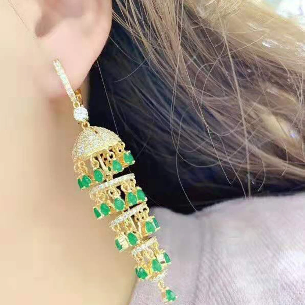 HIBRIDE New Arrival AAA Cubic Zircon Pave Long Drop Tassel Earrings for Women Pendientes Mujer Brincos Party Jewelry E-14 - Image 5