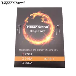 15 футов Vapor Storm провода Дракон 22GA/24GA/26GA RDA RBA спираль rdta DIY провод анти-углерод Laydown с яркой поверхностью нагревательный провод