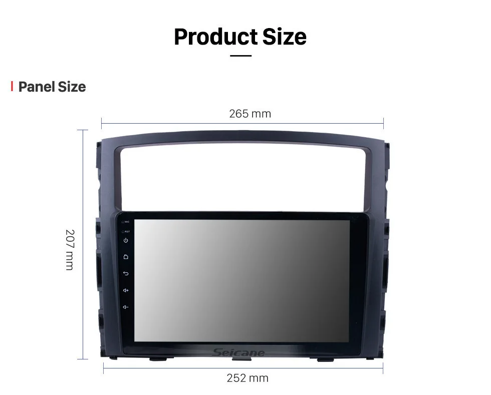 Perfect Seicane Car Radio For Mitsubishi PAJERO V97/V93 2006 2007 2008 2009 2010 2011-2013 Android 8.1 9 inch 2Din GPS Multimedia Player 18