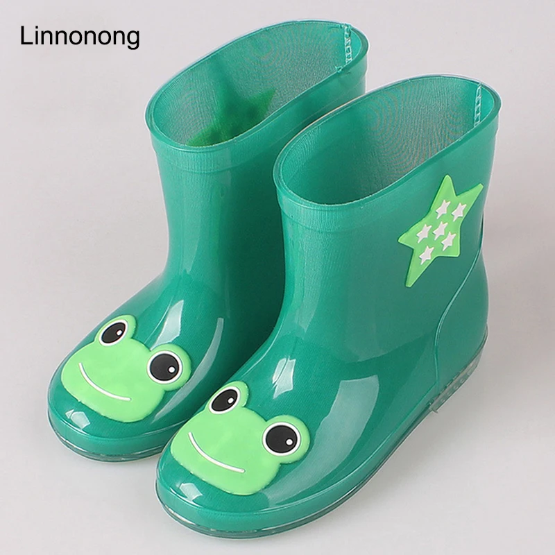 Сезон дождей; резиновые сапоги; детские сапоги для девочек и мальчиков; Водонепроницаемая Обувь для малышей; резиновые сапоги ярких цветов; нескользящая водонепроницаемая обувь - Цвет: deep green