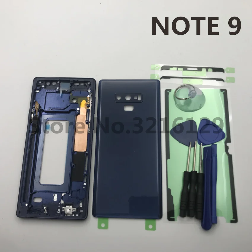 

Original Full Housing Case Middle Frame+Rubber Seal Back Cover+SIM card Replacement Parts For Samsung Galaxy NOTE 9 N960 N960F