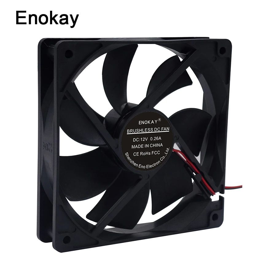 Enokay Silent 120x120x25 мм 120 мм DC 12 V 24 V 2Pin XH2.54 Бесщеточный вентилятор охлаждения компьютеров