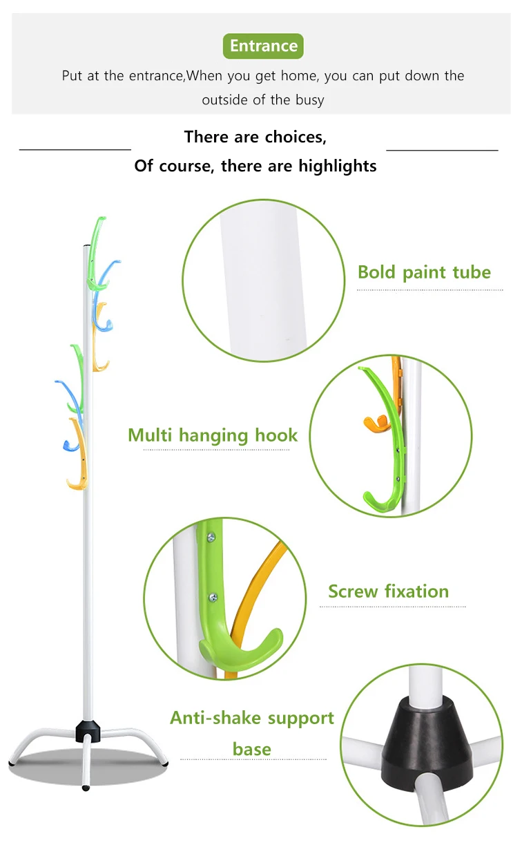 Цвет стойка для крючков 32 мм из нержавеющей стали сборки могут быть удалены мебель для гостиной висит хранения вешалка для одежды шкаф для