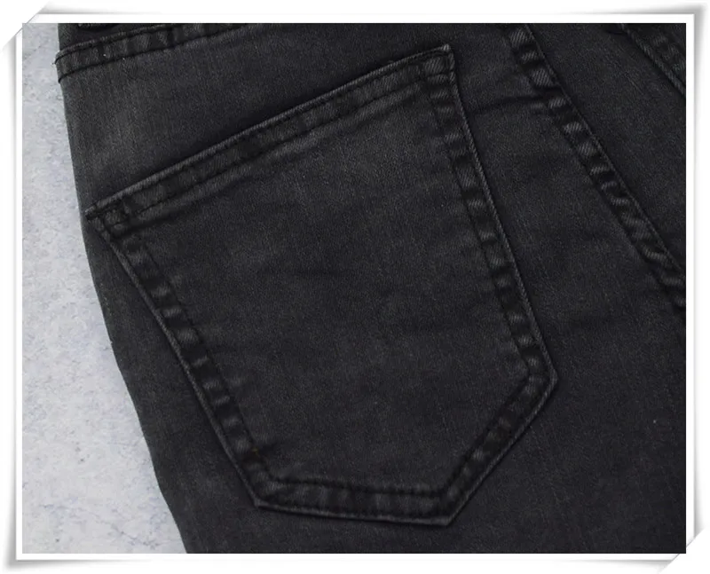 European and American women's wear high-waisted black super stretch acid-washed jeans and short leg trousers cross border women's wear (16)