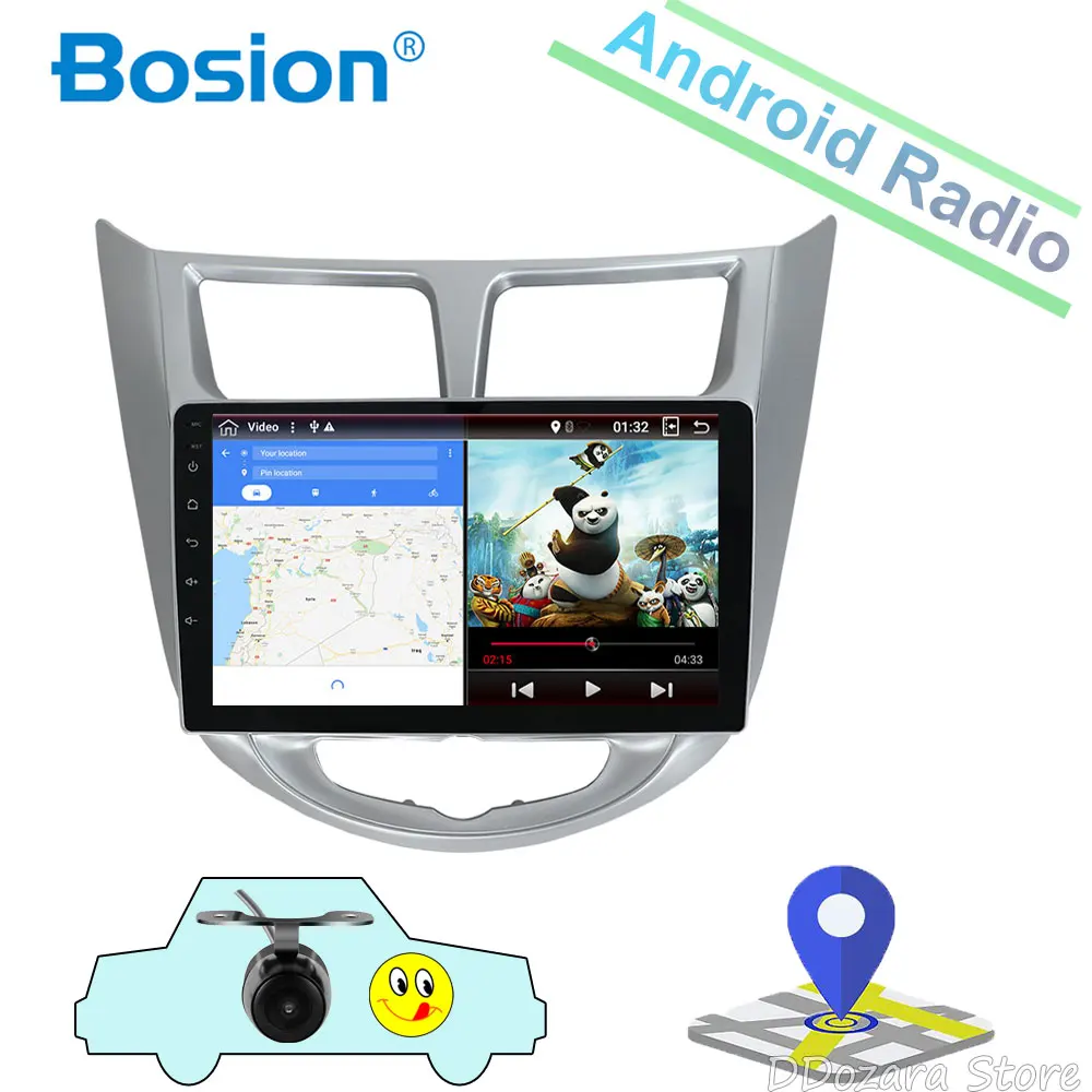 

IPS Quad core Android car radio for Hyundai Solaris accent Verna with gps navigation radio video car stereo multimedia player