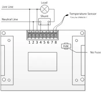 EPM6600-T внешний шунт 50A/10kw/Разноцветный цифровой счетчик энергии переменного тока с термометром/кВтч-метр