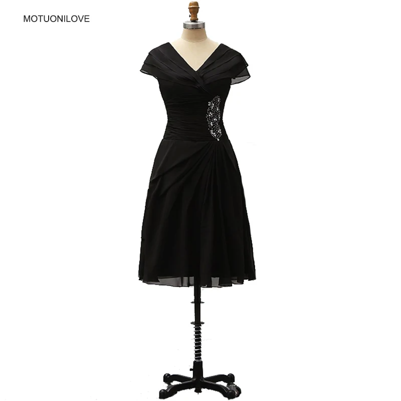 

Teal Length Black Women's Formal Gowns Short Party Dresses Cocktail Dress Cap Sleeves Beaded Plus Size Mother Of the Bride Gown